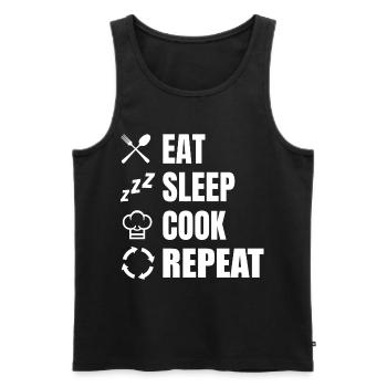 Eat Sleep Cook Repeat - Men's Premium Organic Tank Top - black - Front - AI Model Male 178 light (178cm)