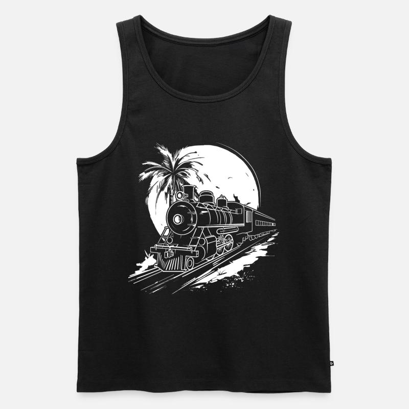 Eisenbahn Grafik - Männer Premium Bio Tank Top - Schwarz