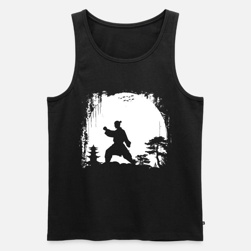 Weibliche Karateka - Männer Premium Bio Tank Top - Schwarz