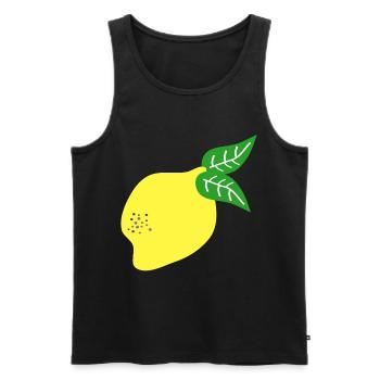 ZITRONE ZITRUSFRÜCHTE - Männer Premium Bio Tank Top - Schwarz - Vorne - AI Model Male 178 light (178cm)