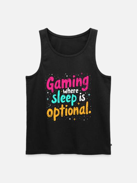 GAMING: WHERE SLEEP IS OPTIONAL - Men's Premium Organic Tank Top - black