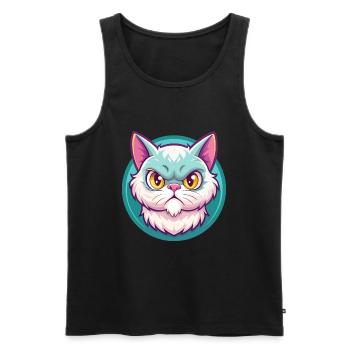 Selkirk Rex Katzenrasse Cartoon Kawaii Tier Haustier - Männer Premium Bio Tank Top - Schwarz - Vorne - AI Model Male 178 light (178cm)