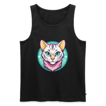 Schnee Bengalen Katze Rasse Karikatur Kawaii Tier Haustier - Männer Premium Bio Tank Top - Schwarz - Vorne - Michal (187cm)