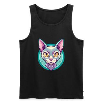 Bombay Chat Race Dessin Animé Kawaii Animal Pet - Débardeur bio Premium Homme - noir - Devant - Michal (187cm)