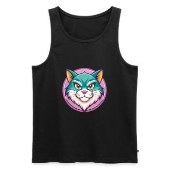 Chypre Chat Race Dessin Animé Kawaii Animal Animal Pet - Débardeur bio Premium Homme - noir - Devant - Michal (187cm)