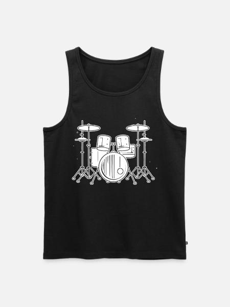 Drum Set Drawing - Men's Premium Organic Tank Top - black
