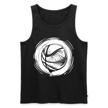 Croquis de ballon de basket-ball - Débardeur bio Premium Homme - noir - Devant - Michal (187cm)