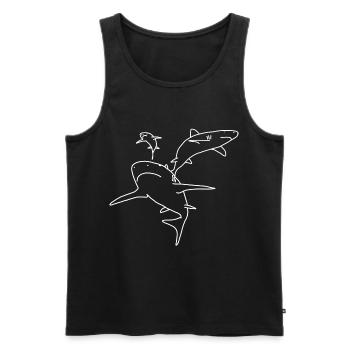 Sharks - Men's Premium Organic Tank Top - black - Front - Michal (187cm)