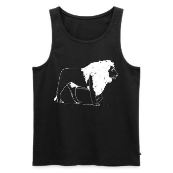Lion - Men's Premium Organic Tank Top - black - Front - AI Model Male 178 light (178cm)