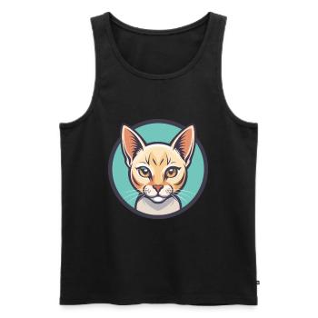 Burmilla Chat Race Dessin Animé Kawaii Animal Pet - Débardeur bio Premium Homme - noir - Devant - Michal (187cm)