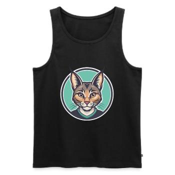 Ägäis Katze Rasse Karikatur Kawaii Tier Haustier - Männer Premium Bio Tank Top - Schwarz - Vorne - Michal (187cm)