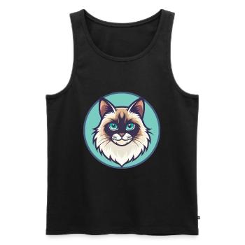 Neva Masquerade Cat Breed Cartoon Kawaii Animal - Men's Premium Organic Tank Top - black - Front - Michal (187cm)