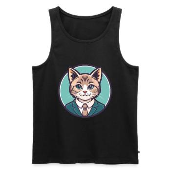 Chantilly Tiffany Cat Breed Cartoon Kawaii Animal - Men's Premium Organic Tank Top - black - Front - Michal (187cm)