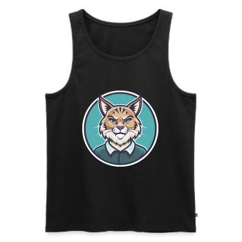 Highlander Katzenrasse Cartoon Kawaii Tier Haustier - Männer Premium Bio Tank Top - Schwarz - Vorne - Michal (187cm)