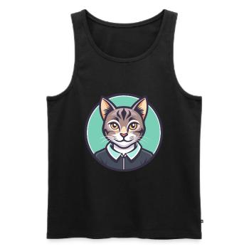 Chypre Chat Race Dessin Animé Kawaii Animal Animal Pet - Débardeur bio Premium Homme - noir - Devant - Michal (187cm)