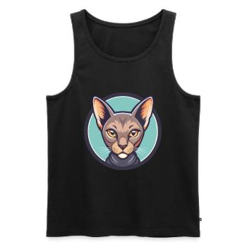 Korat Chat Race Dessin Animé Kawaii Animal Pet - Débardeur bio Premium Homme - noir - Devant - Michal (187cm)