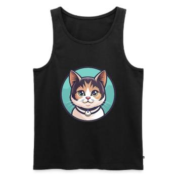 Munchkin Katze Rasse Karikatur Kawaii Tier Haustier - Männer Premium Bio Tank Top - Schwarz - Vorne - AI Model Male 178 light (178cm)