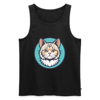 Selkirk Rex Katzenrasse Cartoon Kawaii Tier Haustier - Männer Premium Bio Tank Top - Schwarz - Vorne - AI Model Male 178 light (178cm)