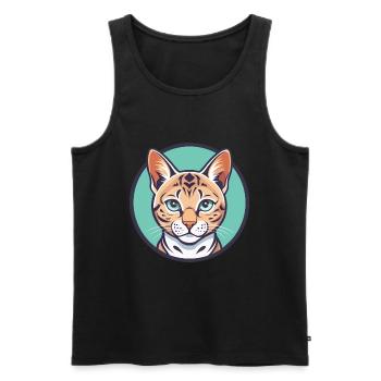 Schnee Bengal Katze Rasse Karikatur Kawaii Tier Haustier - Männer Premium Bio Tank Top - Schwarz - Vorne - Michal (187cm)