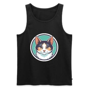 Turc Van Chat Race Dessin Animé Kawaii Animal Pet - Débardeur bio Premium Homme - noir - Devant - Michal (187cm)