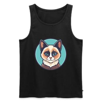 Schneeschuh Katze Rasse Karikatur Kawaii Tier Haustier - Männer Premium Bio Tank Top - Schwarz - Vorne - Michal (187cm)