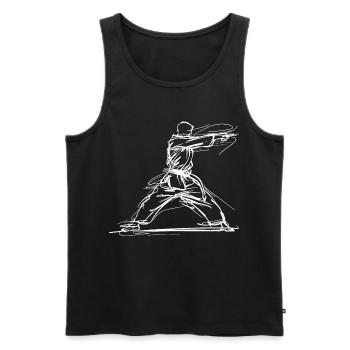 Karateka Sketch - Men's Premium Organic Tank Top - black - Front - AI Model Male 178 light (178cm)