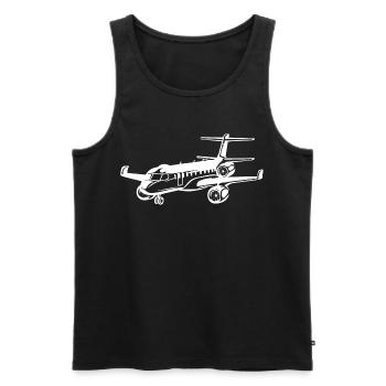 Flugzeug Zeichnung - Männer Premium Bio Tank Top - Schwarz - Vorne - AI Model Male 178 light (178cm)