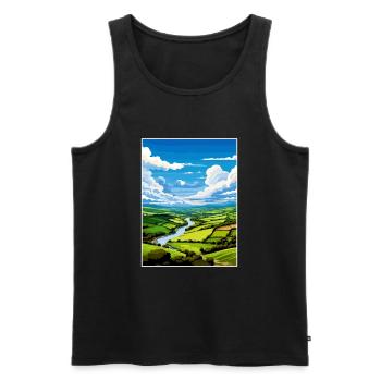 Wye Valley Aonb Reise Poster Souvenir Farbe WPA - Männer Premium Bio Tank Top - Schwarz - Vorne - AI Model Male 178 light (178cm)