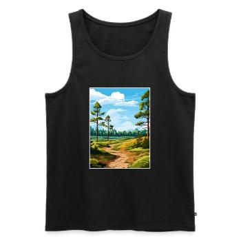 Cannock Chase Aonb Affiche de voyage Souvenir Peinture WP - Débardeur bio Premium Homme - noir - Devant - Michal (187cm)