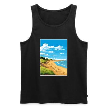Norfolk Coast Aonb Affiche de voyage Souvenir Paint WP - Débardeur bio Premium Homme - noir - Devant - Michal (187cm)
