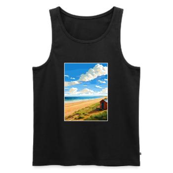 Norfolk Coast Aonb Affiche de voyage Souvenir Paint WP - Débardeur bio Premium Homme - noir - Devant - Michal (187cm)