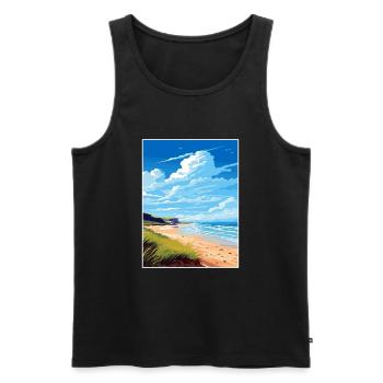 Gower Halbinsel Aonb Reise Poster Souvenir WPA - Männer Premium Bio Tank Top - Schwarz - Vorne - Michal (187cm)