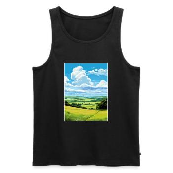 Cranborne Chase Aonb Affiche de voyage Souvenir WPA - Débardeur bio Premium Homme - noir - Devant - Michal (187cm)
