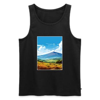 Mourne Mountains Aonb Travel Poster Souvenir WPA - Men's Premium Organic Tank Top - black - Front - AI Model Male 178 light (178cm)