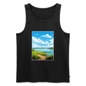 Strangford Lough Aonb Reiseposter Souvenir WPA - Männer Premium Bio Tank Top - Schwarz - Vorne - Michal (187cm)