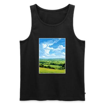 Cranborne Chase Aonb Affiche de voyage Souvenir WPA - Débardeur bio Premium Homme - noir - Devant - Michal (187cm)