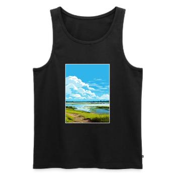 Strangford Lough Aonb Reiseposter Souvenir WPA - Männer Premium Bio Tank Top - Schwarz - Vorne - Michal (187cm)