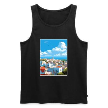 Rabat Marokko Reise Poster Souvenir Malerei WPA - Männer Premium Bio Tank Top - Schwarz - Vorne - AI Model Male 178 light (178cm)
