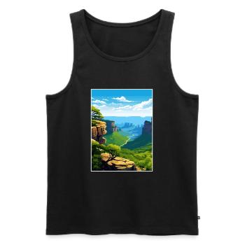 Südafrika Reise Poster Souvenir Postkarte Farbe - Männer Premium Bio Tank Top - Schwarz - Vorne - Michal (187cm)