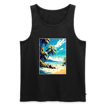 Zanzibar Tanzania Travel Poster Souvenir Paint WPA - Men's Premium Organic Tank Top - black - Front - Michal (187cm)