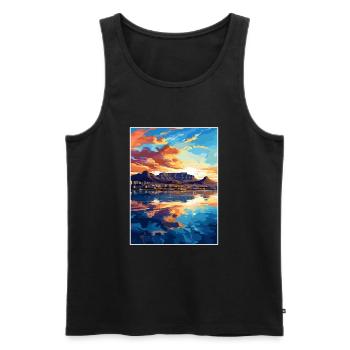 Cape Town Afrique du Sud Affiche de voyage Souvenir WPA - Débardeur bio Premium Homme - noir - Devant - Michal (187cm)
