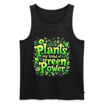 PLANTS: MY KIND OF GREEN POWER - Men's Premium Organic Tank Top - black - Front - AI Model Male 178 light (178cm)