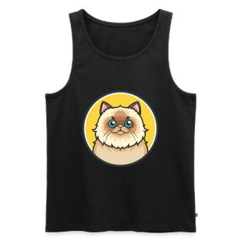 Colorpoint Chat Persan Race Dessin animé Kawaii Animal - Débardeur bio Premium Homme - noir - Devant - Michal (187cm)