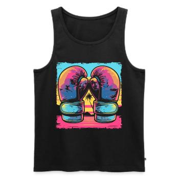 Look de dessin animé de kickboxing - Débardeur bio Premium Homme - noir - Devant - AI Model Male 178 light (178cm)