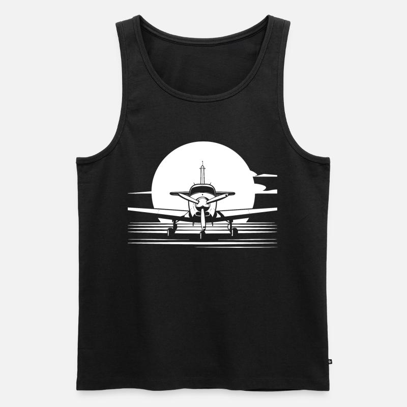 Flugzeug Skizze - Männer Premium Bio Tank Top - Schwarz