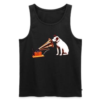 His Master's Voice painting - Men's Premium Organic Tank Top - black - Front - Michal (187cm)