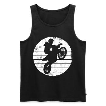 Motocross Fahrer Zeichnung - Männer Premium Bio Tank Top - Schwarz - Vorne - Michal (187cm)