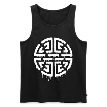 Graffiti eines roten Labyrinths - Männer Premium Bio Tank Top - Schwarz - Vorne - AI Model Male 178 light (178cm)