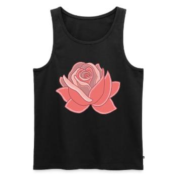 Coeur de la rose - Débardeur bio Premium Homme - noir - Devant - AI Model Male 178 light (178cm)
