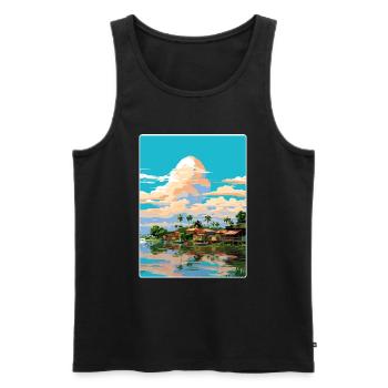Manaus Brasilien Reise Poster Souvenir Malerei WPA - Männer Premium Bio Tank Top - Schwarz - Vorne - AI Model Male 178 light (178cm)